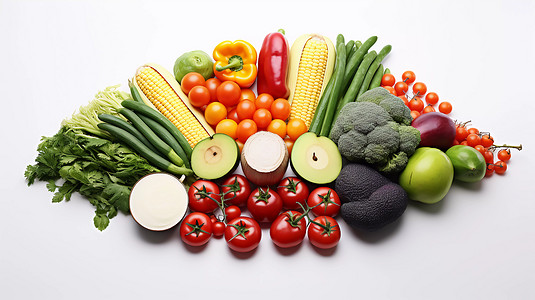 市場農產品蔬菜茄子紅椒西紅柿新鮮健康食材